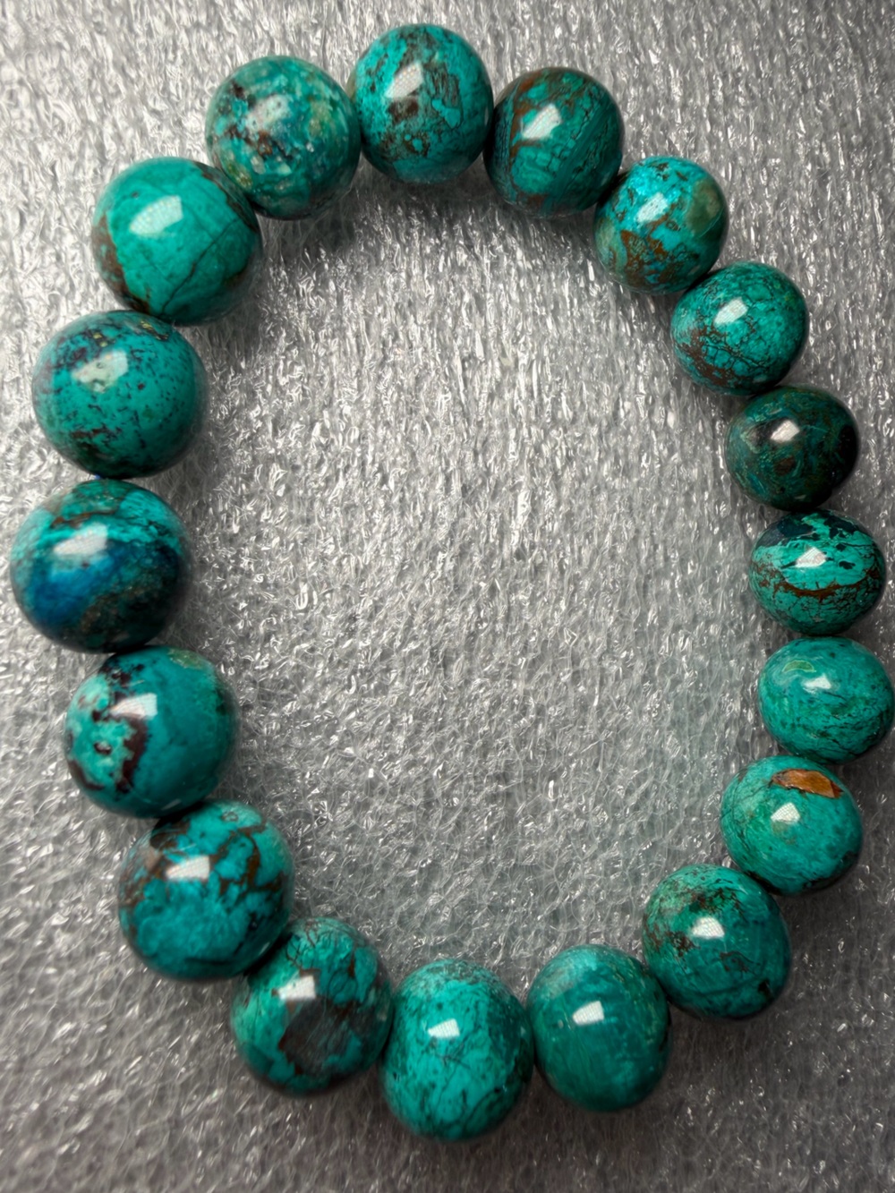High Quality 11MM Teal Chrysocolla Natural Crystal Bracelet
